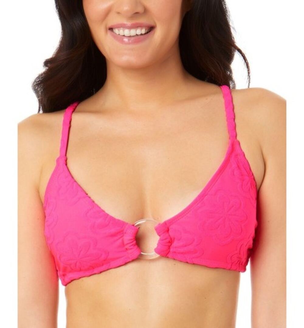 NWT Salt + Cove Pink Sizzle Terry Cloth Swim Bathing Suit Bikini Top Size Small